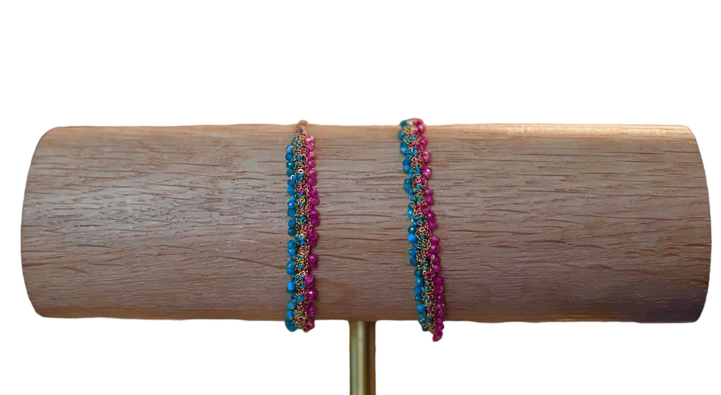 Bracelet Jeanne AMAZONITE / RUBELLITE