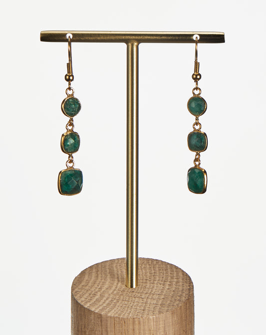 Boucles d'oreilles Elsa MALACHITE