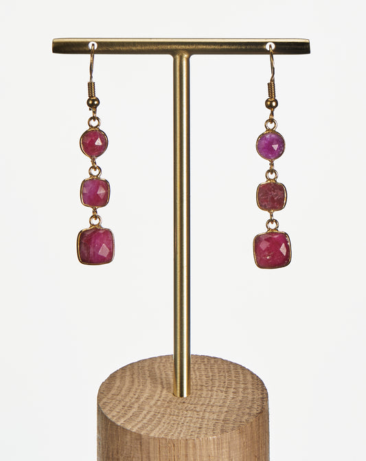 Earrings Elsa PINK SILLIMANITE 