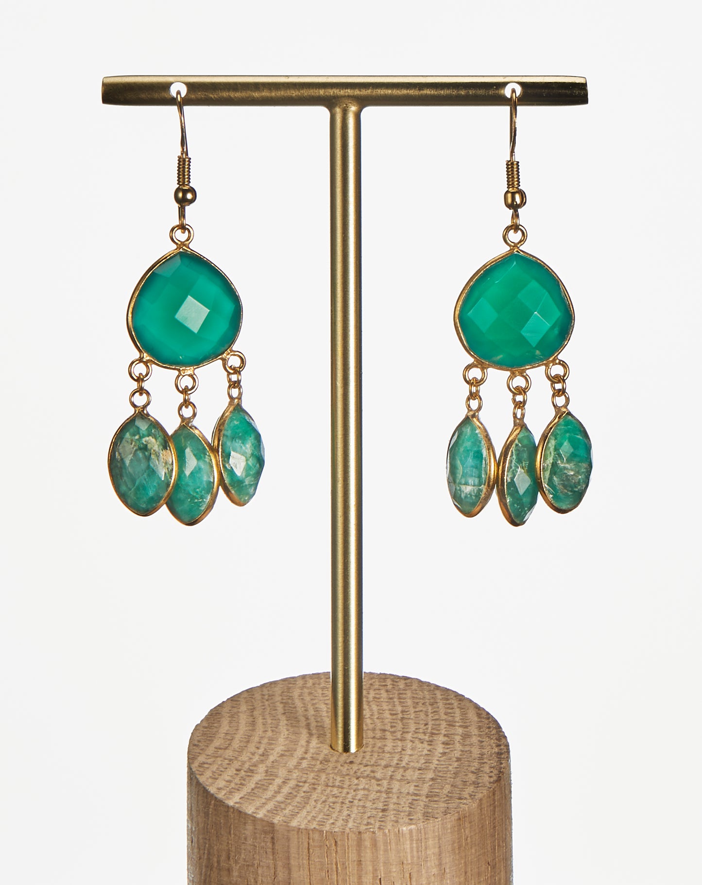 Earrings Levie MALACHITE / PERIDOT 