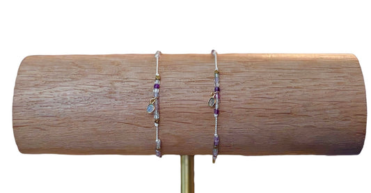 Bracelet Chine AMETHYSTE / CRISTAL DE ROCHE