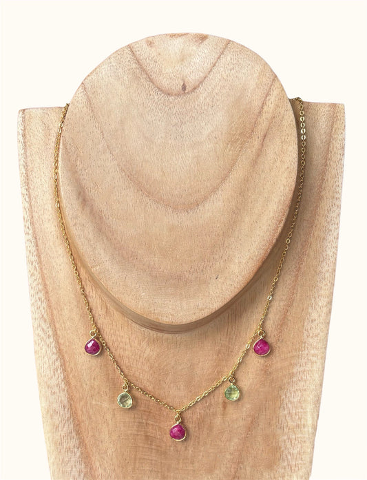 Collier Clairette SILLIMANITE ROSE / AVENTURINE